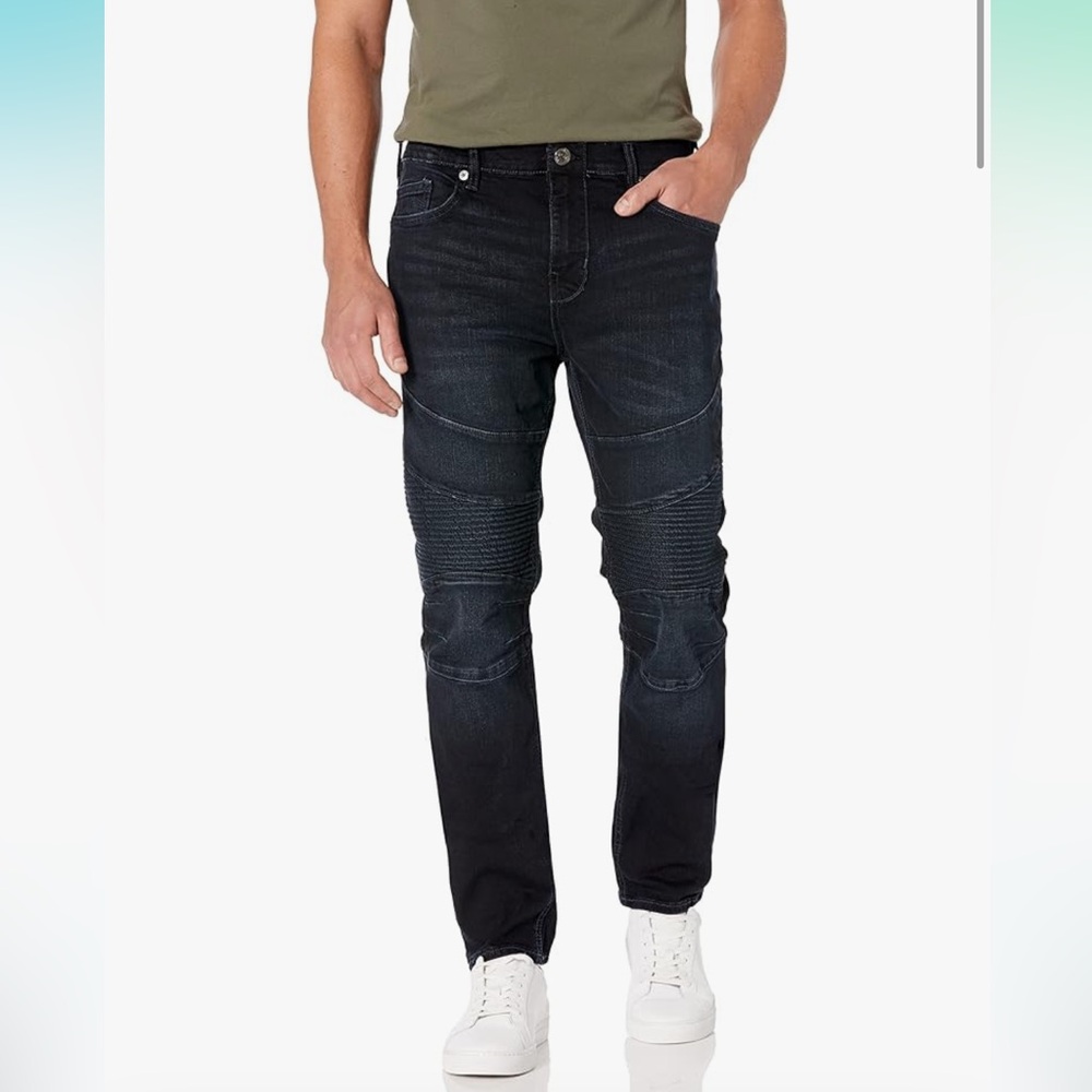 True Religion Rocco Moro Runstitch Relaxed Skinny Jeans Mens Size 38 x 33